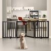 VEVOR Freistehendes Hundetor, Haustiertor, 508x610 mm Türschutzgitter 4-Platten-Faltbares Hundetor für Breite & Schmale Durchgänge, Erweiterbare Klappbare Hundebarriere, Braunes Treppenschutzgitter Bild 2