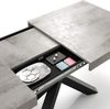 MOBILI FIVER, Ausziehbarer Tisch Emma 140, Grauer Beton, mit schwarzen X-Beinen, Laminiert/Eisen, Made in Italy Bild 5