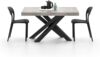MOBILI FIVER, Ausziehbarer Tisch Emma 140, Grauer Beton, mit schwarzen X-Beinen, Laminiert/Eisen, Made in Italy Bild 4