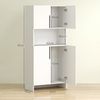 HOMCOM Küchenbuffet Küchenschrank mit Mikrowellenablage, Soft-Close-Tür (Aufbewahrungsschrank, 1-St, Vitrinenschrank) für Küche Esszimmer 79 x 40 x 175 cm Weiß Bild 3