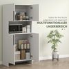 HOMCOM Küchenbuffet Küchenschrank mit Mikrowellenablage, Soft-Close-Tür (Aufbewahrungsschrank, 1-St, Vitrinenschrank) für Küche Esszimmer 79 x 40 x 175 cm Weiß Bild 4