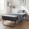 KESSER® Klappbett 200x90cm Gästebett inkl. Matratze aus Memory-Schaum & Rollen | faltbares Reisebett mit Metallrahmen für Erwachsene belastbar bis 250kg | Metallbett mit Schaumstoffmatratze & Cover Anthrazit / Weiß, Deluxe Plus Bild 2