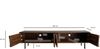 Lowboard Sheesham Massivholz 160cm TV-Board 3D Fronten 4 Türen Kabeldurchlass Metallbeine Schwarz Bild 4