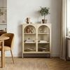 Vitrinen-Sideboard Klippestad Stahl 95x80x35 cm Kamelfarben [en. casa] Bild 5