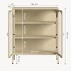 Vitrinen-Sideboard Klippestad Stahl 95x80x35 cm Kamelfarben [en. casa] Bild 2