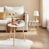 Vasagle Beistelltische Couchtische 2er Set aus Holz runder Seitentisch Wohnzimmertisch skandinavische Natur weiß von Songmics LET07WN Bild 4