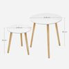 Vasagle Beistelltische Couchtische 2er Set aus Holz runder Seitentisch Wohnzimmertisch skandinavische Natur weiß von Songmics LET07WN Bild 3