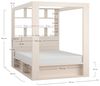 QMM TraumMöbel Himmelbett Calgary 160x200 weiß mit Lattenrost 2 Bettkasten, Regal (Einzelnes Möbelstück, Bett), mit Bettkasten und integriertem Bücherregal Bild 3