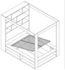 QMM TraumMöbel Himmelbett Calgary 160x200 weiß mit Lattenrost 2 Bettkasten, Regal (Einzelnes Möbelstück, Bett), mit Bettkasten und integriertem Bücherregal Bild 4