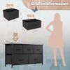 DUMOS Kommode mit Schubladen - kommoden & Sideboards für Schlafzimmer Geeignet, Komodenschrank mit 5 Schubladen, Stoffkommode mit Stabilem Stahlrahmen, Ideal für Schlafzimmer, Wohnzimmer (Schwarz) Bild 3
