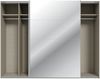 Forte SOPHISTISPACE Kleiderschrank 270, moderner Schwebetürenschrank, 2-türig, Spiegel, Einlegeböden, Kleiderstangen, Holzwerkstoff, Weiß, 269,8 cm breit x 210,5 cm hoch x 62,9 cm tief Bild 5
