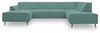 DOMO Collection Jules Wohnlandschaft, Skandinavisches Sofa mit Federkern, Couch in U-Form, Mint, 159 x 333 x 191 cm Bild 3