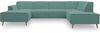 DOMO Collection Jules Wohnlandschaft, Skandinavisches Sofa mit Federkern, Couch in U-Form, Mint, 159 x 333 x 191 cm Bild 5