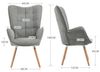 MEUBLE COSY Sessel 2er Relaxsessel Lehnstühle Polstersessel Einzelsofa mit Holzbein Ohrensessel für Wohnzimmer Schlafzimmer Büro Vanity, Stoff, Grau Bild 3