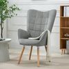 MEUBLE COSY Sessel 2er Relaxsessel Lehnstühle Polstersessel Einzelsofa mit Holzbein Ohrensessel für Wohnzimmer Schlafzimmer Büro Vanity, Stoff, Grau Bild 5