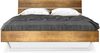 Möbel-Eins CURBY Kufenbett mit Kopfteil, Material Massivholz, rustikale Altholzoptik, Fichte, Kufen weiß vintage 90x220 cm Bild 2