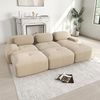 Ball & Cast Cord Sofa, Boneless Couch mit Ottomane, Ohne Montage, Sofa Modular mit Polsterung für Wohnzimmer, Schlafzimmer, Beige, 3 Sitze + 3 Ottomane Bild 4