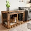 Relaxdays Hundekäfig Möbel mit 2 Türen & Rollen Bild 2