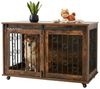 Relaxdays Hundekäfig Möbel mit 2 Türen & Rollen Bild 1