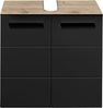 Waschbeckenunterschrank >Vista< 2 Türen, 1 Boden, schwarz / viking oak Dekor - 60x62x31 (BxHxT) Bild 4