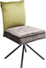 Kare Design Stuhl Chelsea, Drehstuhl, 360° drehbar, Samtoptik, 49cm Sitzhöhe, Esszimmerstühl, Wohnzimmer, Grün/Grau, 91 x 50 x 60 cm Bild 5