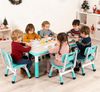 Clevich Kindertisch mit 6 Stühlen,Kinder Tisch Stuhl Set für Kindergarten und Kinderzimmer,Kindertischgruppe Höhenverstellbar,Plastik Kindermöbel,Sitzgruppe für Jungen Mädchen,Minzgrün Bild 2