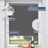 Sanfree Rollos für Fenster ohne Bohren Verdunklung Lichtundurchlässig, Thermorollo Seitenzugrollo Sichtschutz Sonnenschutz Hitzeschutz Silberbeschichtung,Dunkelgrau 115x160 cm (BxH) Bild 5