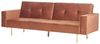 Schlafsofa VISNES Goldbraun Samtstoff Bild 4