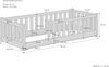 Kinderbett, Bodenbett mit dreiseitiger Sicherung 80x180 Kiefer natur lackiert V-60.77-08-180Rollrost inkl. Bild 3