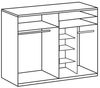 'Bern' Schwebetürenschrank,, weiß/raw stell, 225 x 64 x 210 cm Bild 5