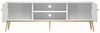 Wohnzimmer-Set Goldin 4tlg Wohwand Couchtisch weiß goldfarben / Front Hochglanz Bild 5
