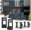 Mikrowellenschrank Fame-Line Dunkelblau Hochglanz 60 cm offen Vicco Bild 3