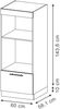 Mikrowellenschrank Fame-Line Dunkelblau Hochglanz 60 cm offen Vicco Bild 2