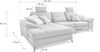 Cavadore L-Form-Sofa Castiel mit Federkern / Große Eckcouch mit Sitztiefenverstellung, Kopfstützen und XL-Longchair / 312 x 114 x 173 / Webstoff, Grau Bild 3