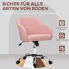 HOMCOM Bürostuhl höhenverstellbarer, mit Wippfunktion, Teddysamtoptik (ergonomisch Homeoffice Stuhl, 1 St), für Schlafzimmer, Arbeitszimmer, Rosa Bild 5