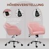 HOMCOM Bürostuhl höhenverstellbarer, mit Wippfunktion, Teddysamtoptik (ergonomisch Homeoffice Stuhl, 1 St), für Schlafzimmer, Arbeitszimmer, Rosa Bild 4