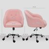 HOMCOM Bürostuhl höhenverstellbarer, mit Wippfunktion, Teddysamtoptik (ergonomisch Homeoffice Stuhl, 1 St), für Schlafzimmer, Arbeitszimmer, Rosa Bild 3