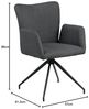 AC Design Furniture Laurikke Esszimmerstühle 2er Set in Dunkelgrau, Küchenstühle mit Drehfunktion, Polsterstühle in Strukturstoff und schwarzem Metallfuß, elegante Akzentstühle, Esszimmermöbel Bild 3