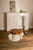 Beistelltisch Casa Blanca Klein 28 x 36 x 46 cm Holz dunkel mit Metallbeinen Bild 2