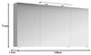 Lomadox Spiegelschrank FES-4010-66 weiß glänzend inkl. Beleuchtung - 140/71/17cm Bild 2