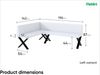 MEBLINI Eckbank für Esszimmer mit ausziehbarem Tisch - Küchenbank - Essecke - Sitzecke Küche - TONI - X-Beine 142x196x87cm Links - Weiß Kunstleder/B Weiß Hochgl. Bild 3