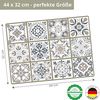 Tischsetmacher Platzset Tischset, Platzset abwaschbar - Fliesenmuster grau-beige, (aus erstklassigem Vinyl, 4-St, 44x32 cm / beige), Made in Germany Bild 2