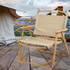 JAWINIO Outdoor Campingstuhl Holz faltbar mit Armlehnen Faltstuhl Beige Bild 2