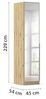 Rauch Möbel Alabama, Kleiderschrank für Schlafzimmer, Kinderzimmer, Wohnzimmer, Garderobe, Flur, 1-türig, Spiegel, mit Zubehör Basic, Farbe Eiche Artisan, Holz, Breite 47 cm Bild 3