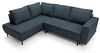 Ecksofa Rodario mit Schlaffunktion, Easy-Clean-Veloursbezug in Dunkelblau, linksseitig Bild 2