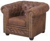Chesterfield Sessel Mikrofaser Vintage braun Bild 5
