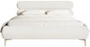 Selsey Polsterbett 140x200 cm Cord Creme – Bett mit Stauraum und Bettkasten, gepolstertes Bett mit Lattenrost und Metallrahmen, Doppelbett Schlafzimmer mit goldfarbenen Füßen und Gasdruckfedern Bild 5