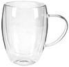 axentia Teeglas 2er Set Teegläser mit Hengel Henkelglas Trinkglas Trinkgläser, Borosilikatglas, doppelwandig isoliert, mit optischem Schwebe-Effekt Bild 2