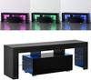 LED Fernsehtisch Grimsey 130x40x38 cm mit Schublade Schwarz en. casa Bild 4