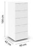 rauch Aditio Box, Kommode, 5 Schubladen, mit Softclose-Funktion, Farbe Weiß, BxHxT 40x100x42cm Bild 3
